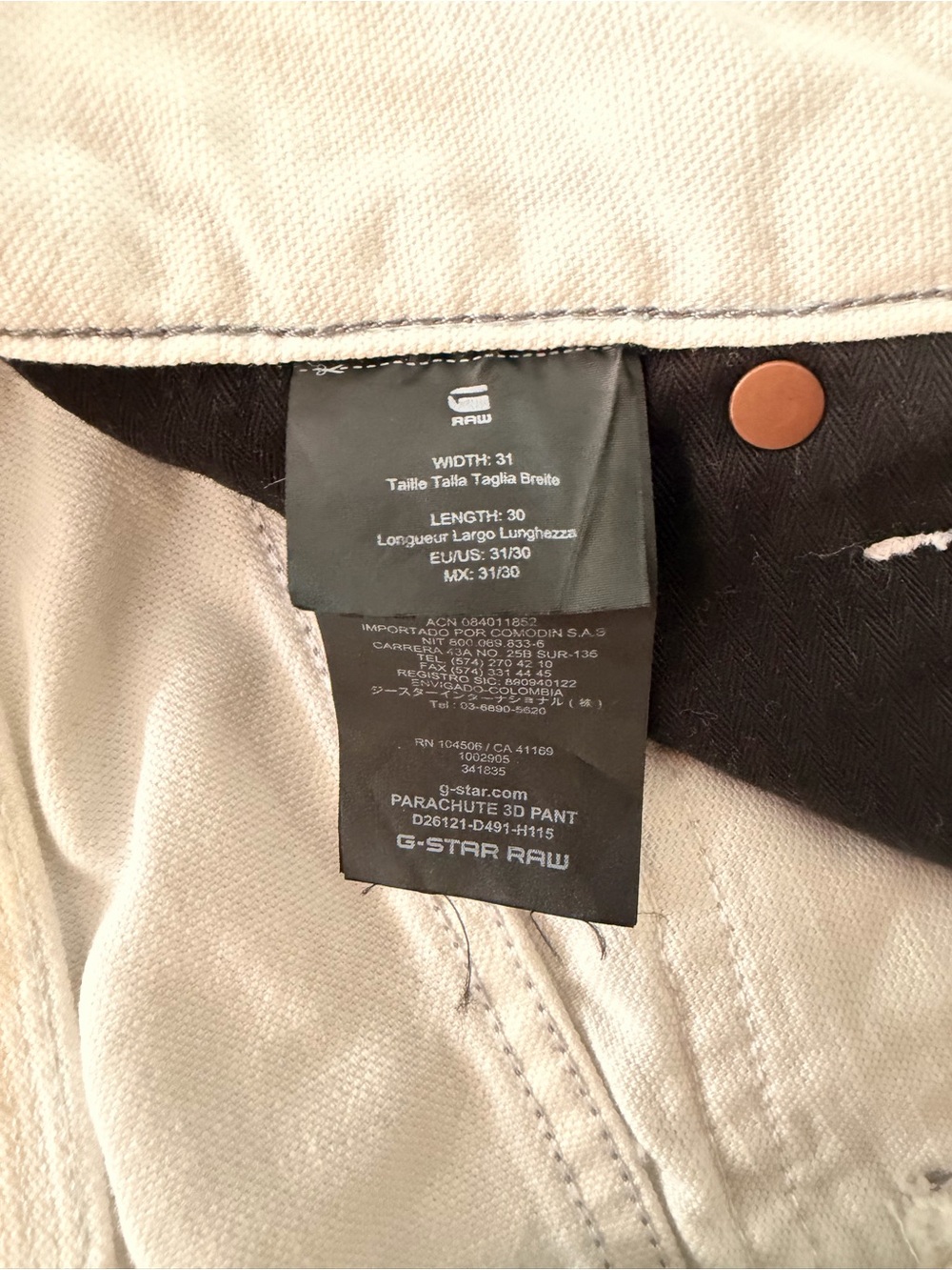 G-STAR® Parachute 3D Pants White 31 W - Picture 11 of 11